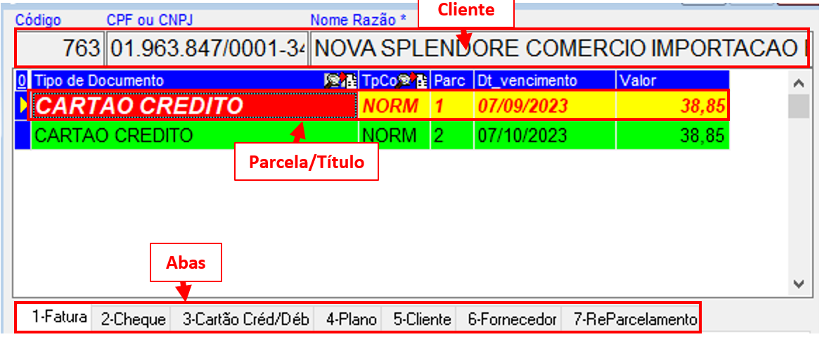 Edição de parcelas pelo Caixa Registradora